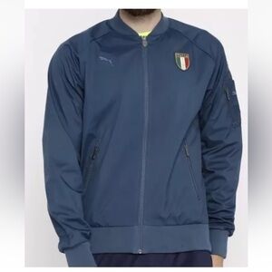 ITALY Bomber Sz S Jacket PUMA FIGC Azzurri Official Merchandise Navy Blue *L21